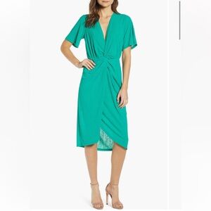All In Favor Knot Front Midi Dress